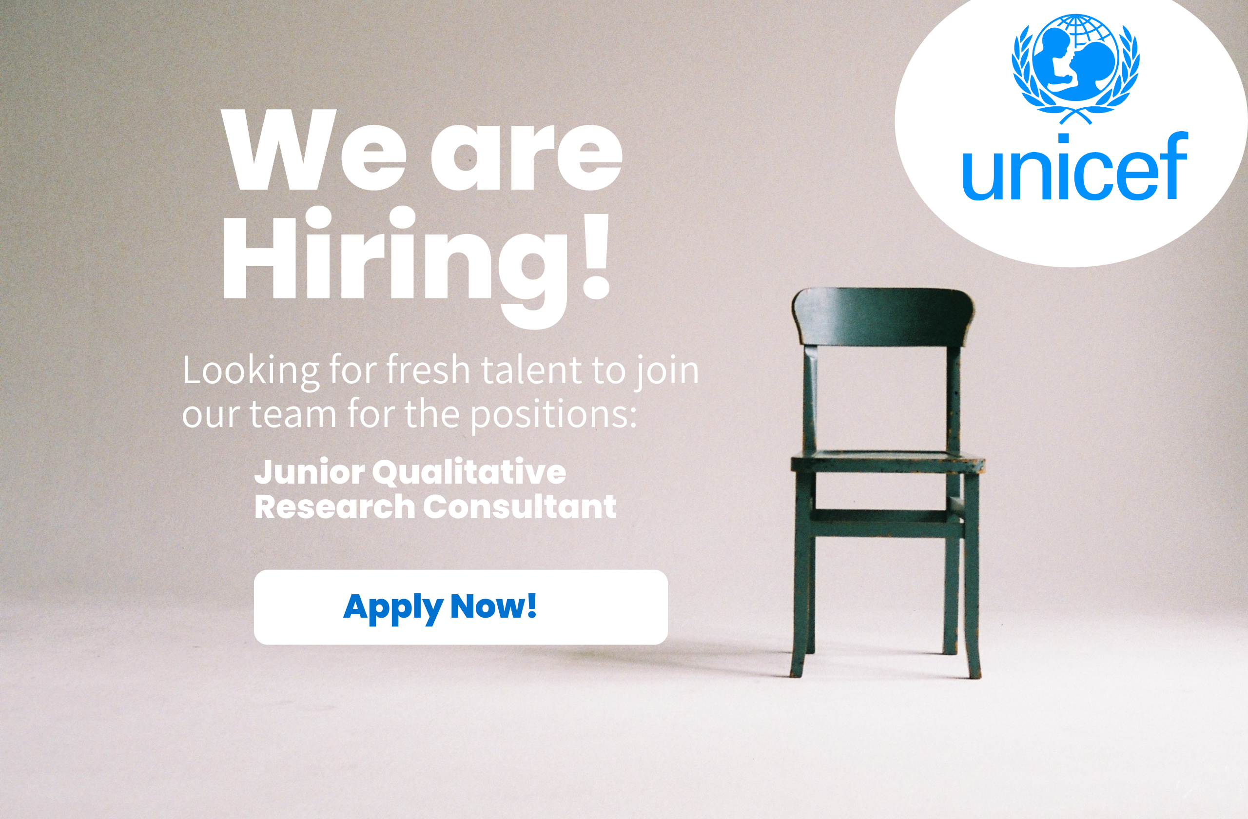 Remote/Work from Home: UNICEF is Hiring for a Junior Qualitative Research Consultant